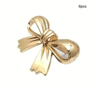 TEMU 패딩 디자인의 스타일리시한 메탈 나비 매듭 걸쇠 6개 세트와 탈착식 클립 (핸드백용) - 지퍼백 및 가방에 이상적인 다기능 아연 합금 부품, 지갑 장식, 지갑 제작, 공예 재료, 장식 부품