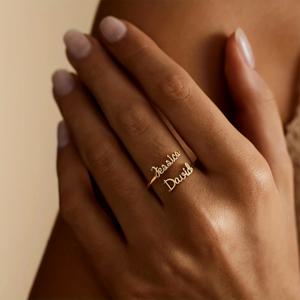 TEMU [맞춤 제작] 개인 맞춤 스테인리스 스틸 상하 2개 이름 반지, 골드 이름 클로즈드 링, 맞춤 주얼리 선물, 생일 선물, 선물, 친구 및 가족을 위한 선물, 그녀를 위한 완벽한 선물