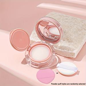 TEMU 핑크 미니 속이 빈 메이크업 케이스, 파운데이션 또는 BB 크림 샘플 리필 가능, 거울이 내장되어 있으며 스펀지와 휴대용 플립형 디자인으로 여행용 메이크업 필수품을 정리하는 데 적합합니다.