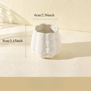 TEMU 1개 화이트 세라믹 정리함 | 다용도 데스크탑 병 | 메이크업 브러쉬 보관용 | 홈 데코 필수품 | 스타일리시 스토리지 솔루션, 캔스터