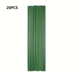 TEMU 클라이밍 채소, 멜론, 과일을 위해 설계된 식물 지지대 20개 세트 - 두 가지 길이로 제공되며, 토마토, 오이, 콩, 녹차에 적합한 튼튼한 녹색 원통형 정원 지지대입니다.
