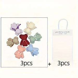 TEMU 6개입 초극세사 코랄플리스 곰 모양 청소 타월 - 투명 파우치 포함, 초흡수성, 재사용 가능한 청소 천, 결혼식, 브라이덜 샤워, 어버이날, 크리스마스, 발렌타인데이 선물 세트, 가정용 청소용