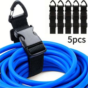 TEMU 2/5/8개 세트 연장코드 정리기, 조절 가능한 호스 걸이 헤비듀티 스토리지 스트랩, 차고 정리 및 보관용 연장코드 홀더, 케이블, 호스 및 로프용 헤비듀티 스토리지 스트랩, 삼각형 버클 포함, 디자인 특허