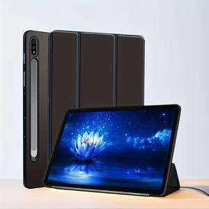 TEMU 삼성 갤럭시 탭 S10 FE/S9 FE 10.9인치, S7/S8/S9 11인치용으로 설계된 액상 실리콘 케이스입니다. 마그네틱 플립 커버 스마트 보호 쉘, 삼각 접이식 스탠드 디자인, 가볍고 내구성이 뛰어나고 휴대하기 쉬운 제품입니다.