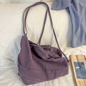 TEMU 남성용 빈티지 일본 스타일 캔버스 숄더백, 다기능 듀얼 백팩, 활용도 높은 대용량 여성용 캐주얼 출퇴근 토트백, 패셔너블한 단색 크로스백