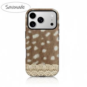 TEMU 빈티지 목가적인 사슴 질감 레이스 휴대폰 케이스, 아이폰 17, 16 PM, 15 PM, 13, 13 미니, 12, 11, XS MAX, 7, SE2 호환, 광택 케이스