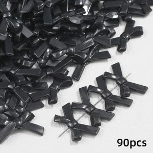 TEMU 34mm 단색 크로스 보우 구슬 및 구슬 모음 90개 - DIY 휴대폰 고리, 열쇠고리, 팔찌, 목걸이, 가방 고리, 펜던트 주얼리 제작용 액세서리 - 일상 파티용 귀여운 여성 수공예품, 재미있는 디자인, 매끄러운 질감, 공예 애호가에게 적합