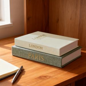 TEMU 2개 세트 리얼리스틱 플립 도어 북박스 - 시뮬레이션 북 포함, 그린 & 리넨 커버, 힌지 도어로 숨겨진 수납 - 모던 클래식 홈 테이블, 선반, 벽난로 장식 - 크리스마스, 부활절, 추수감사절 장식 - QIWSUDFBW 브랜드