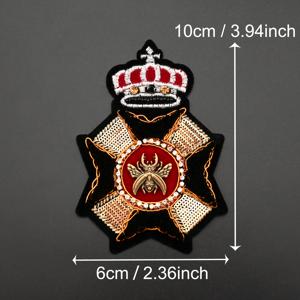 TEMU 수공예 왕관 & 딱정벌레 엠블럼 라인스톤 비즈 - 검은색 장식 궁정 & 빈티지 아카데미 스타일 바느질용 패치, DIY 공예, 의류, 가방, 모자, 홈 데코에 적합 - 크리스마스, 졸업식 이벤트용 수/기계 자수