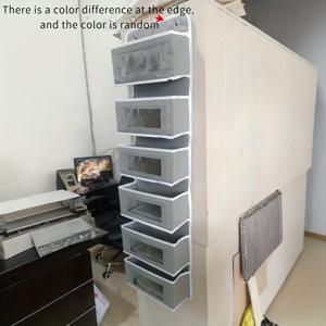 TEMU 6단 서스펜션 수납 선반 - 55kg 적재 가능, 투명 포켓 레이어 선반, 공간 절약형 수직 수납 선반, 기저귀, 장난감, 용품에 적합 (부직포 소재, 침실 및 욕실용) - 쉬운 조립