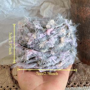 TEMU 50G 단품 회색-보라색 푹신한 핸드메이드 얀, 빈티지 코바늘 게으른 스타일 숄/부드럽고 부드러운 핸드백/숲 스타일 헤어밴드 핸드메이드 직조 실