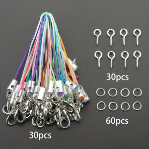 TEMU 랍스터 걸쇠, 아이 핀, 오픈 점프 링이 포함된 다양한 색상 휴대폰 랜야드 120개/240개, 걸이 장식 열쇠고리 액세서리, 가방 인형 참 끈, 둥근 오픈 점프 링, 주얼리 및 목걸이 커넥터, 랍스터 걸쇠 휴대폰 체인, 손목 랜야드, 휴대폰 랜야드, 나일론 펜던트 코드 및 기타 DIY 수제 주얼리 공예용 재료 액세서리용으로 적합