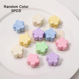 TEMU 스타일 아크릴 봄 색상 하트 대구멍 구슬 5개, DIY 폰스트랩 키체인 액세서리용 휴일 선물