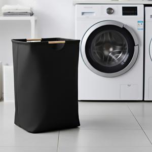 TEMU 특대형 접이식 세탁 바구니 & 수납 바구니, 나무 손잡이가 달린 접이식 세탁 보관 용기 - 욕실, 침실 & 세탁실용 튼튼한 세탁함 - 다용도, 휴대 용이, 공간 절약, 접이식 세탁 바구니