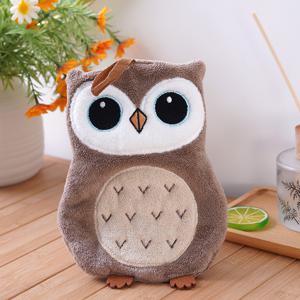 TEMU 신상 올빼미 시리즈 욕실 걸이 핸드 타월 | 털 빠짐 없음, 무취, 매우 부드러움, 코랄 플리스, 패브릭