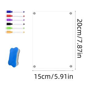 TEMU 자석 플래너 - 재사용 가능한 펜 6개와 자석 지우개가 포함되어 있어 노트, 스케줄 및 작업 목록의 연속적인 쓰기가 가능합니다. 주방, 작업 공간 및 주거 공간에 적합합니다.