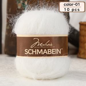 TEMU 부드럽고 푹신하며 통기성이 좋은 따뜻한 모헤어 털실 10개 세트입니다. 손뜨개 스웨터, 재킷, 스카프, 모자, 숄, 담요 및 다양한 공예 및 가정용품 제작에 적합합니다.