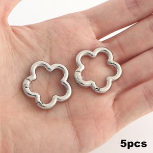 TEMU 핸드백 백팩 지갑용 꽃무늬 스프링 버클 걸쇠 5개, DIY 지갑 만들기용 지갑 버클, DIY 지갑 장식품