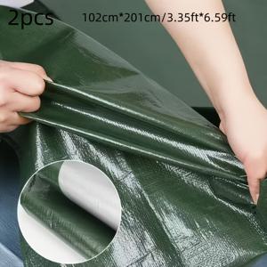 TEMU 야외용 고강도 사계절 보호 방수포 2개 세트, 강화 금속 아일렛 및 찢어짐 방지 디자인, 캠핑, 수영장, 자동차, 닭장에 완벽하게 적합, UV 차단, 전천후 고품질 ター프