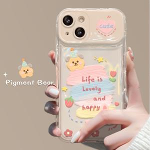 TEMU 세련되고 귀여운 곰돌이 패턴 플립 거울 휴대폰 케이스, iPhone 17, 16, 11, 13, 15, 15 Plus, 15 Pro, 15 Pro Max, 12, 14 Pro Max, XS, XR, 11 Pro Max, 12 Pro, 12 Pro Max, 13 Pro, 13 Pro Max, 14 Pro, 14 Plus, 7 호환