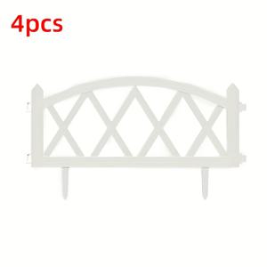 TEMU [2D 평면] 화이트 플라스틱 정원 울타리판 4개 - 야외 길과 잔디 가장자리용, 정원 웨딩 및 집 장식용, 가볍고 설치가 쉬움
