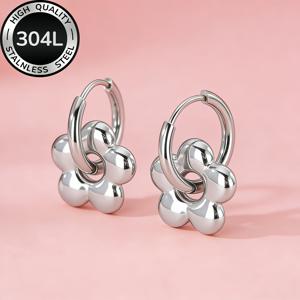 TEMU 고품질 스테인리스 스틸 항알레르기 귀걸이 한 쌍 | 변색 방지, 심플하고 우아함, 패셔너블 여성용 주얼리, 또는 모임에 적합, 여성에게 완벽한 선물