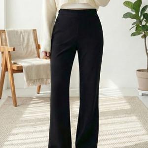 TEMU 봄가을용 여성 세미부츠컷 바지 데일리 밴딩팬츠