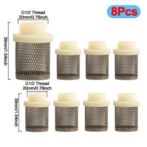 TEMU 정원 관개 호스 여과 조인트 여과기 8개, 스테인리스 스틸 메쉬 스크린 필터, 수나사, 세차장, 수족관, 농업, 온실용 수배관 피팅 망형 필터