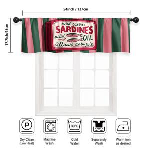 TEMU 2D 플랫 - 2D 플랫 - 빈티지 사르디네 캔 발란스 커튼 1개, 2D 플랫 프린트 및 로드 포켓 디자인, 간편한 설치, 사무실, 주방, 거실, 침실 또는 선룸의 장식을 향상시키기에 적합