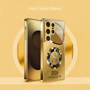 TEMU 폰 케이스: 금도금 원형 문자 S 디자인, 갤럭시 S26/S25/S24/S23/S22/S21, S25/S24/S23/S22/S21 플러스/울트라, S24/S23 FE 호환. 고급스러운 미러 마감 금속 질감으로 변색 및 퇴색 방지, 낙하 및 지문 방지 풀바디 보호. 크리스마스, 생일, 휴일을 위한 이상적인 선물 선택