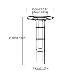 TEMU 이중 링 우산 꽃 받침대와 덩굴 장미 트렐리스, 실외 발코니 및 안뜰을 위한 정원 가꾸기 지지대, 덩굴 장미 및 기타 식물을 지지하도록 설계됨, 정원 가꾸기 및 식물 재배에 적합