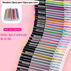 TEMU 24개입 메탈릭 글리터 컬러 펜, 수채화 효과로 그림 그리기와 낙서에 적합. 미세한 팁으로 디아이 포토 앨범, 블랙 카드, 콜라주, 공예, 세라믹, 돌 장식, 생일, 크리스마스, 발렌타인데이, 새해, 친구 선물에 완벽! 부활절 선물로도 이상적!