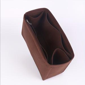 TEMU 부드러운 펠트 지갑 정리함 | 모든 토트백에 적합, 내부에 부드러움, 스크래치 방지, 화장품, 휴대폰, 서류, 열쇠를 위한 다중 수납 공간 | 캐주얼 스타일, 단색: 다크 그레이, 커피