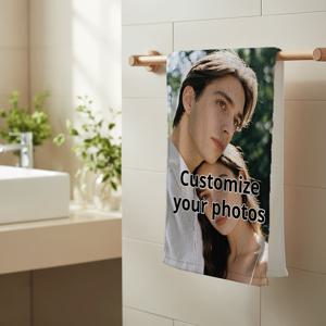 TEMU 1개 맞춤 제작 롱 타월 | 부드럽고 통기성이 좋으며 내구성이 뛰어난, 세탁기 사용 가능, 폴리에스터, 2D 평면 프린트, 양면 사용, 다기능, 피트니스 및 요가에 적합, 기념일 및 발렌타인데이 선물로 완벽