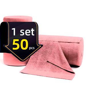 TEMU 1롤 50매 다색 재사용 마이크로화이버 타월, 개별 포장 찢어지는 디자인, 고흡수력 및 빠른 건조, 주방, 욕실 청소, 닦기, 야외 및 RV 사용, 대형 롤