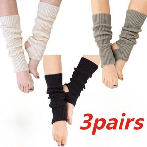 TEMU 새로운 여성용 양말 3켤레 - 패션 요가 양말, 피트니스 양말, 발가락 없는 트레이닝 댄스용 보온 양말, 신축성 있는 미끄럼 방지 캐주얼 패션 우아한 레깅스, 댄스, 피트니스, 발레, 요가에 매우 적합, 사계절용