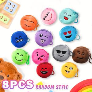 TEMU 랜덤 8가지 다양한 스타일의 만화 동전 지갑, 열쇠고리가 있는 다채롭고 귀여운 지퍼형 동전 지갑, 완벽한 할로윈 및 크리스마스 선물, 선물 및 보상용으로 적합