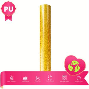 TEMU 열전사 비닐 롤용 글리터, 10인치 x 5피트 크기, 모든 커팅 머신에 적합. 원단, 티셔츠 및 베개에 열 비닐 디자인을 만들기 위해 쉽게 절단할 수 있습니다.