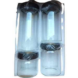 TEMU 4개 세트 진공 밀봉 커피콩 캔스터, 투명 용기 블랙 뚜껑, 고강도 보로실리케이트 유리 커피가루 견과류 보관병, 심플한 신선도 유지 보관용기