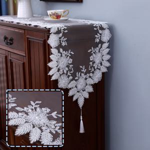 TEMU 1개 수제 샴페인 컬러 네일 비드 테이블 플래그, 우아하고 고급스러운 헤비듀티 메쉬 자수 수제 네일 비드 테이블 플래그, 식탁 커피 테이블 일상 가정 장식 및 결혼식 파티 축제에 적합