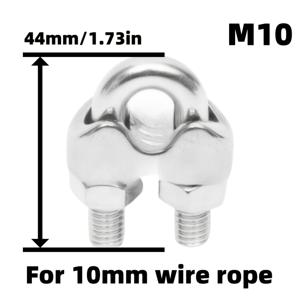 TEMU 5개 M2-M10 304 스테인리스 스틸 와이어 로프 키트 (케이블 슬리브, 씰, U자형 클램프 포함), 장비, 임시 안전대, 화물 고정, 배너 걸이용 (다양한 용도에 적합한 고강도 케이블 고정 클립)