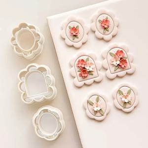 TEMU 플로럴 프레임 폴리머 클레이 커터 3개 세트 (1.06-1.18인치) – 플로럴 주얼리, 귀걸이 참, 수제 장식을 위한 레트로 공예 도구, 사용자 친화적인 폴리머 클레이 용품