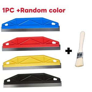 TEMU 전문가용 고강도 페인트 트리머 및 브러시 2개 세트 - 정밀한 테두리 작업, 벽지 절단, 모서리 작업에 적합한 내구성 있는 플라스틱/금속 벽면 테두리 도구 - 도장공에게 이상적, (트리머 및 양모 브러시 포함)