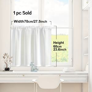 TEMU 1개 일본 스타일 커피 커튼, 화이트 할로우 소재 창문 커튼, 로드 포켓 밸런스, 주방, 식당, 거실 창문, 문 장식 및 차광에 적합한 작은 커튼