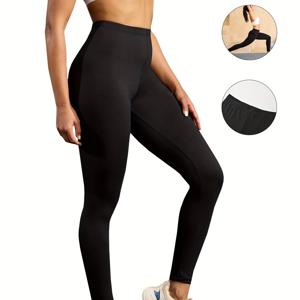 TEMU 초극세사 여성 레깅스, 하이라이즈 복부 제어, 비침 없는 요가 및 런닝 바지