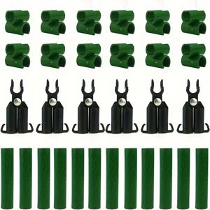 TEMU 30/50/70개 11mm 조절 가능한 식물 트렐리스 커넥터 클립, 3종 유니버설 플라스틱 식물 스테이크 클립, 식물 스테이크 연결 튜브용