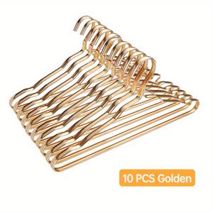 TEMU 10pcs Set of Household Clothes Hangers, Thiened Non-Slip Garment Hangers, Spa Aluminum Clothes Hangers, Aluminum Alloy Rust-Proof Balcony Drying Hangers