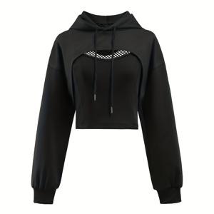 TEMU 메쉬 후드티 + 조끼 투피스 세트, 스위트 앤 스파이시 패션 탑, 여성 봄/여름/가을 2024 신상 솔트 시스템, 스트릿 스타일, 스포츠 및 레저