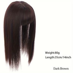 TEMU 14인치 클립인 헤어 토퍼 - 여성용 탈모 커버 대형 베이스 위글렛 (앞머리 포함) | 볼륨 & 즉각적인 밀도 증가 | 탈모/얇은 머리용 합성 헤어 피스