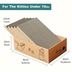TEMU 1세트 인터랙티브 캣 스크래처 세트 - 골판지 상자와 실내 애완용 장난감, 재미와 스크래칭을 위한